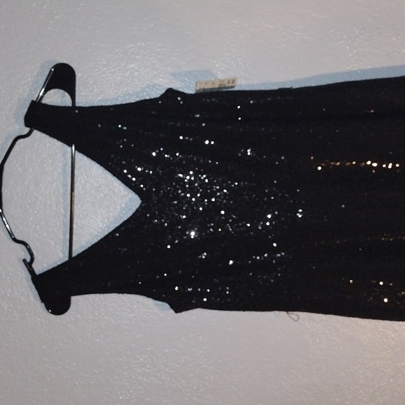 Vintage Deadstock NWT Black Sequin Doncaster Midi Dress Holiday Christmas NYE 10 - Picture 2 of 9